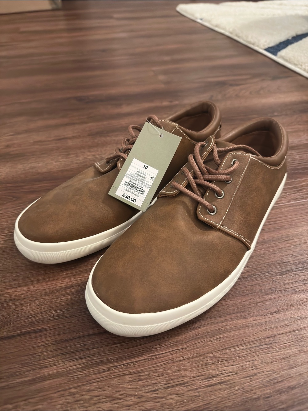Goodfellow & Co Men's Casual Brown Leatherette Lace-Up Shoes